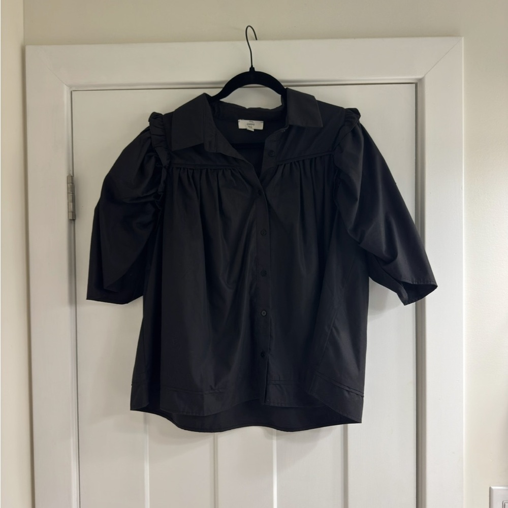 Entro Black Puff Sleeve Top